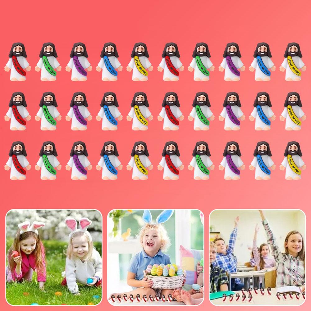 20/30pcs Mini Jesus Statue Easter Decoration Jesus Toys Figure Christ Religious Savior Jesus Doll Easter Supplies