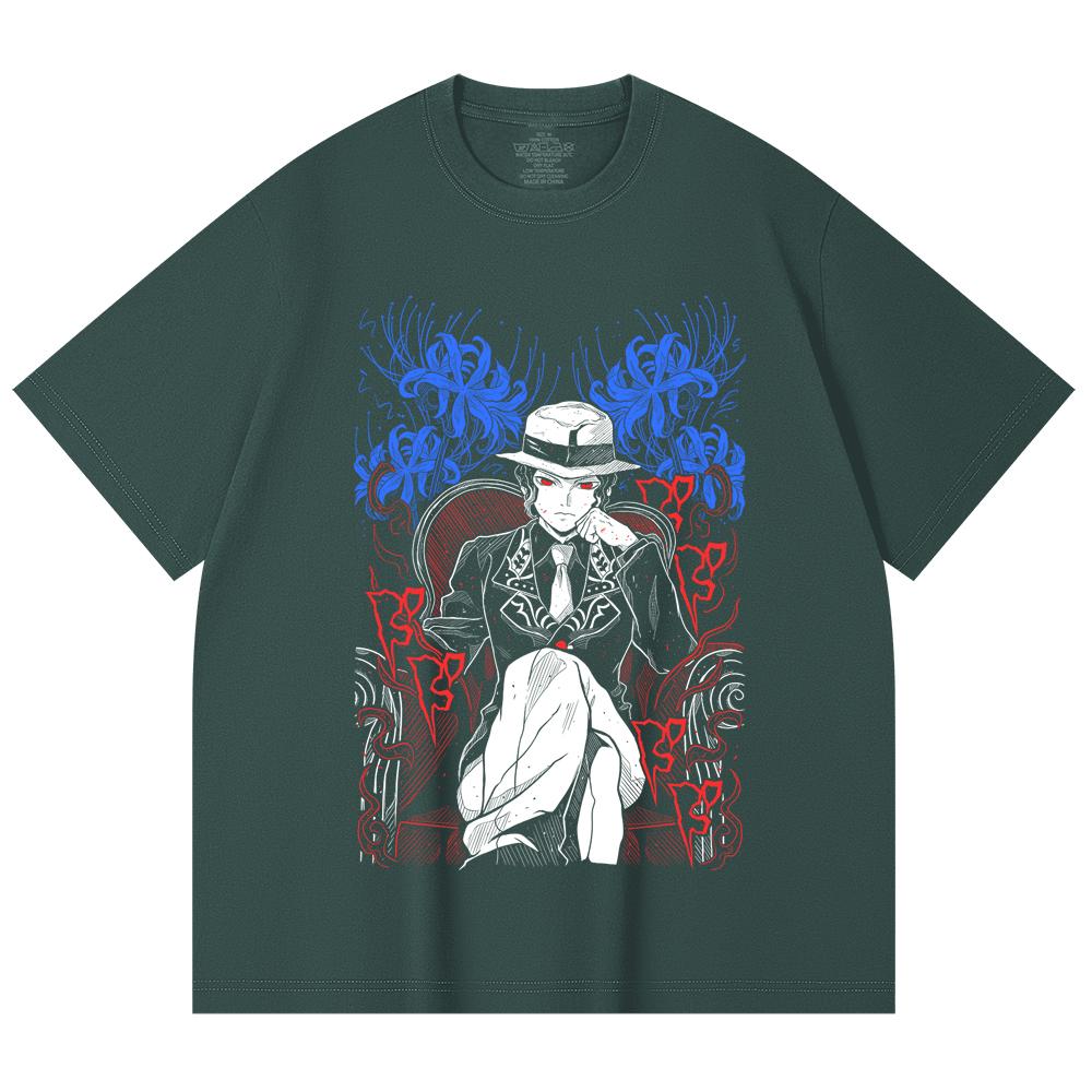 230 Gsm 100% Cotton Demon Slayer V38 Muzan Print Unisex Heavy Cotton T Shirt