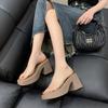 Transparent High-heeled Shoes Thick-heeled Slippers Women's Summer Outer Wear Increases Height, Small People Are Not Tired of Feet 2025 New Thick-s