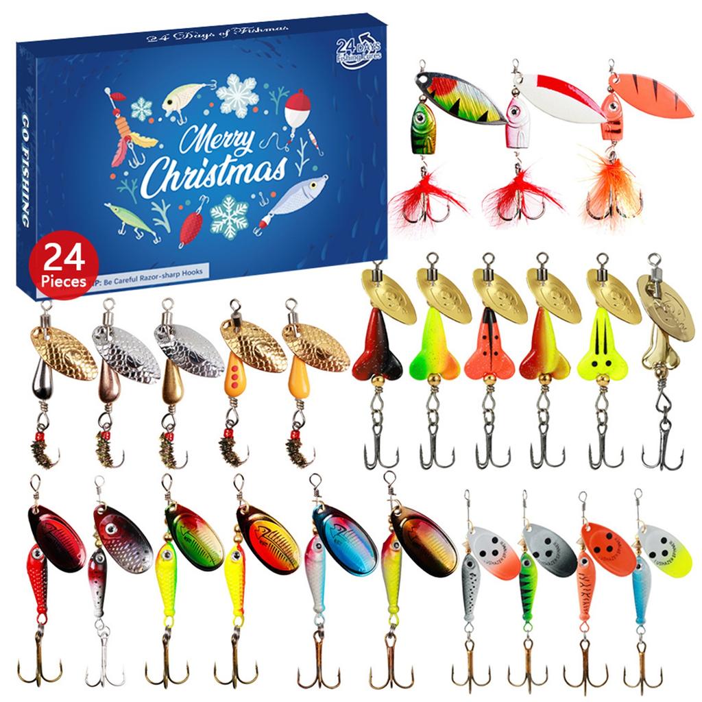 3D Stereo Blindbox Airplane Box24 Pieces 01 Lurebait Compound Sequin Christmas Blindbox Fishing Set Rotating Sequin Creative Fishing