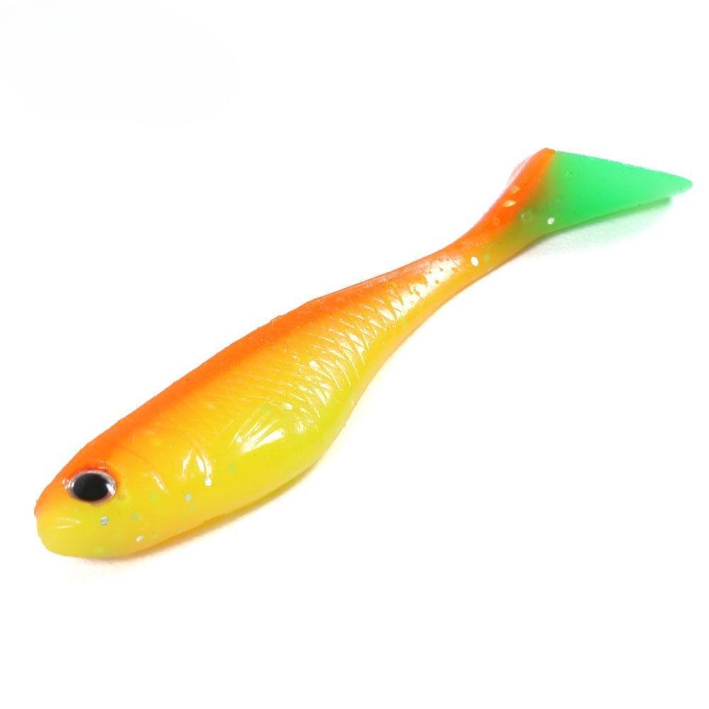 5 pz T-tail Richiamo Morbido di Pesca Bionic Bass Pike Con Occhi 3D Artificiale 8.8 cm Attrezzatura Da Pesca