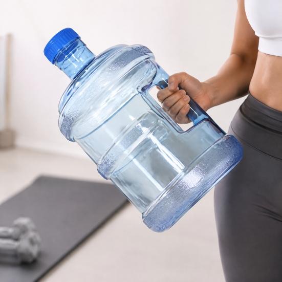 Water Cooler Replacement Jug Reusable with Handle And Screw Top, 3.78L Capacity Dispenser Bottle Dispenser, Plastic Portable for Home Office