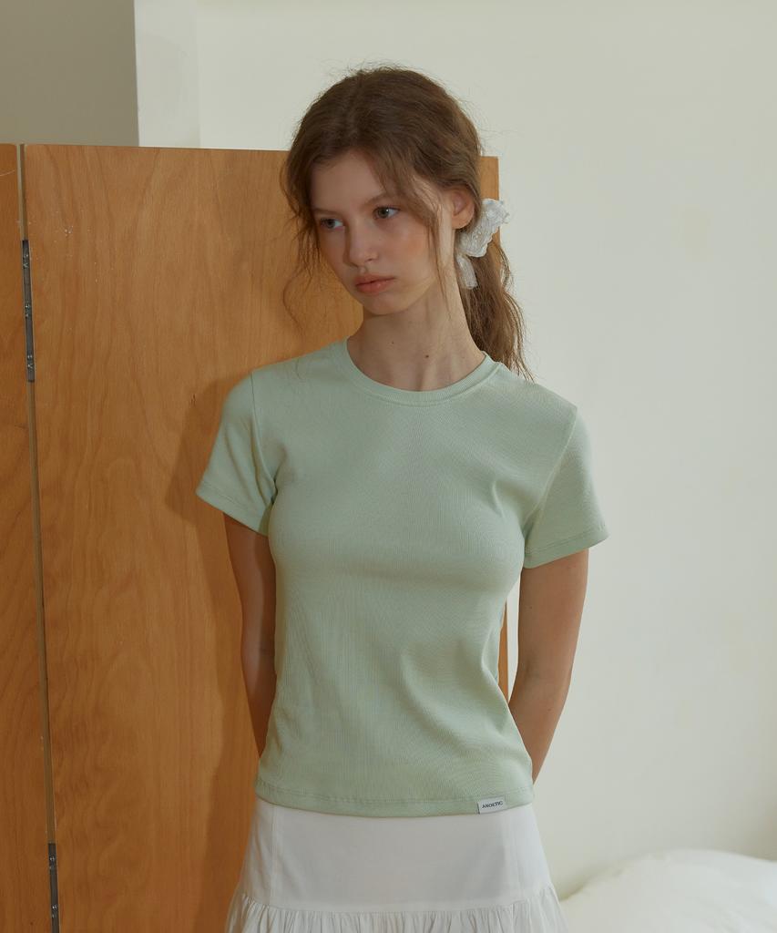 ANOETIC Anc Essential Round T-Shirt_Soft Green