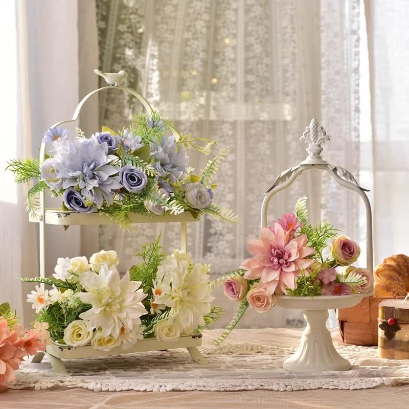 Lifelike Artificial Dahlia Flower Aesthetic Faux Flower Bouquet Long Branch Silk Dahlia Flower Wedding Party Home Decor