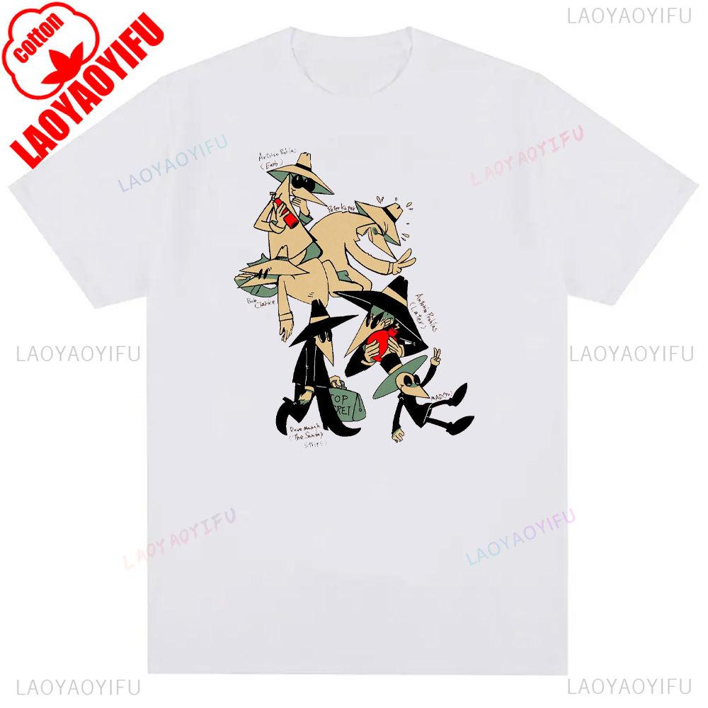 Retro 80s Spy Vs Spy Cartoon Graphic Cotton T Shirt Mens Summer Crew Neck Funny Humorous Vintage Style Fashion Print Tee Shirt