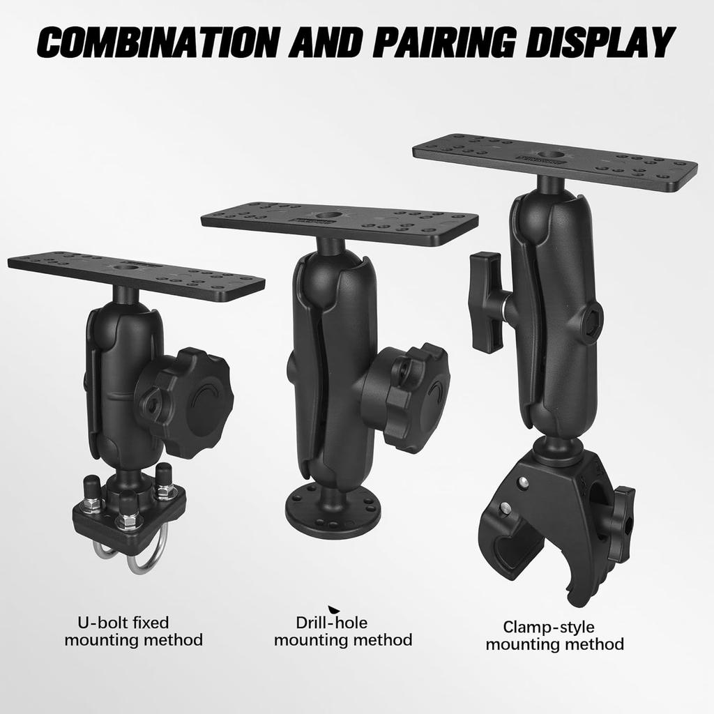 Upgrade Anti-Theft Lock 5.9" Aluminum Double Socket Arm for 1.5 Inch Ball Mount, C Size 38mm Ball Components, Heavy Duty Arm Compatible with RAM