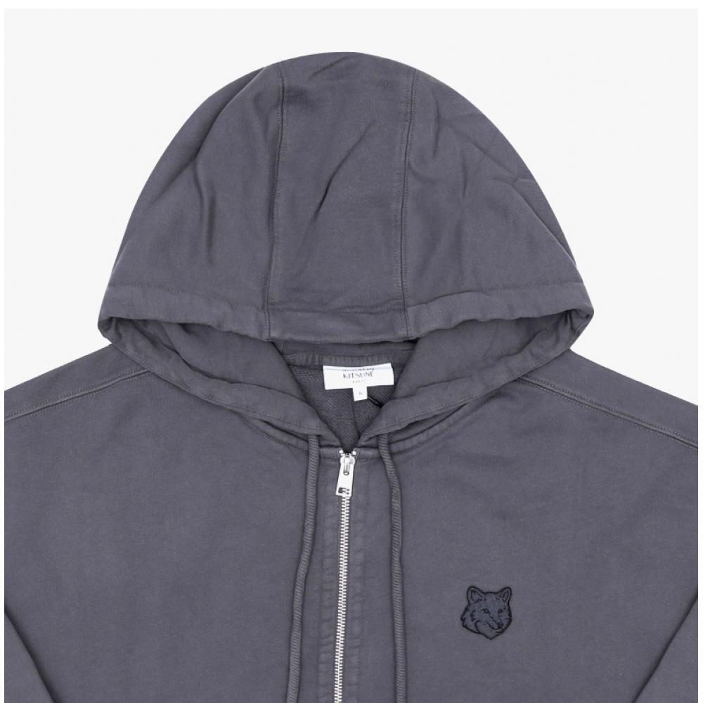 MaiSon KitSune Naszywka z Głową Lisa Męska S Bluza z Kapturem na Zamek Pm02138km0340