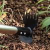 2-in-1 Unkrautrechen Langer Griff Unkrautzieher Aufstehendes Unkrautwerkzeug Robuster Handrechen Gartenhacke Manuelles Unkrautvernichtungswerkzeug für Rasen Garten Terrasse
