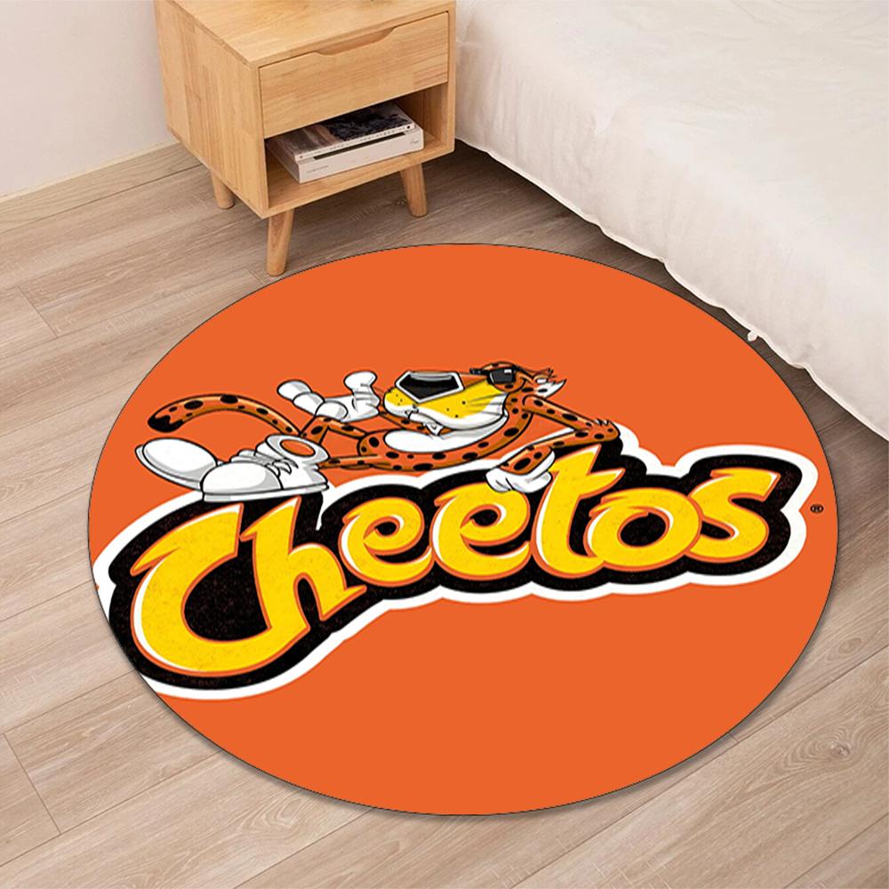 Cheetos Printed Round Rug Carpet Chair Rug Area Rug Entryway Doormats,for Office Chair Living Room Bedroom Kitchen Room.