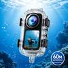 Transparante 60m-Diepte Onzichtbare Waterdichte Behuizing Case, AR-Hydrofobe Bolvormige Lens Schaal Met Twee-Pin Basis Voor Insta360 X6
