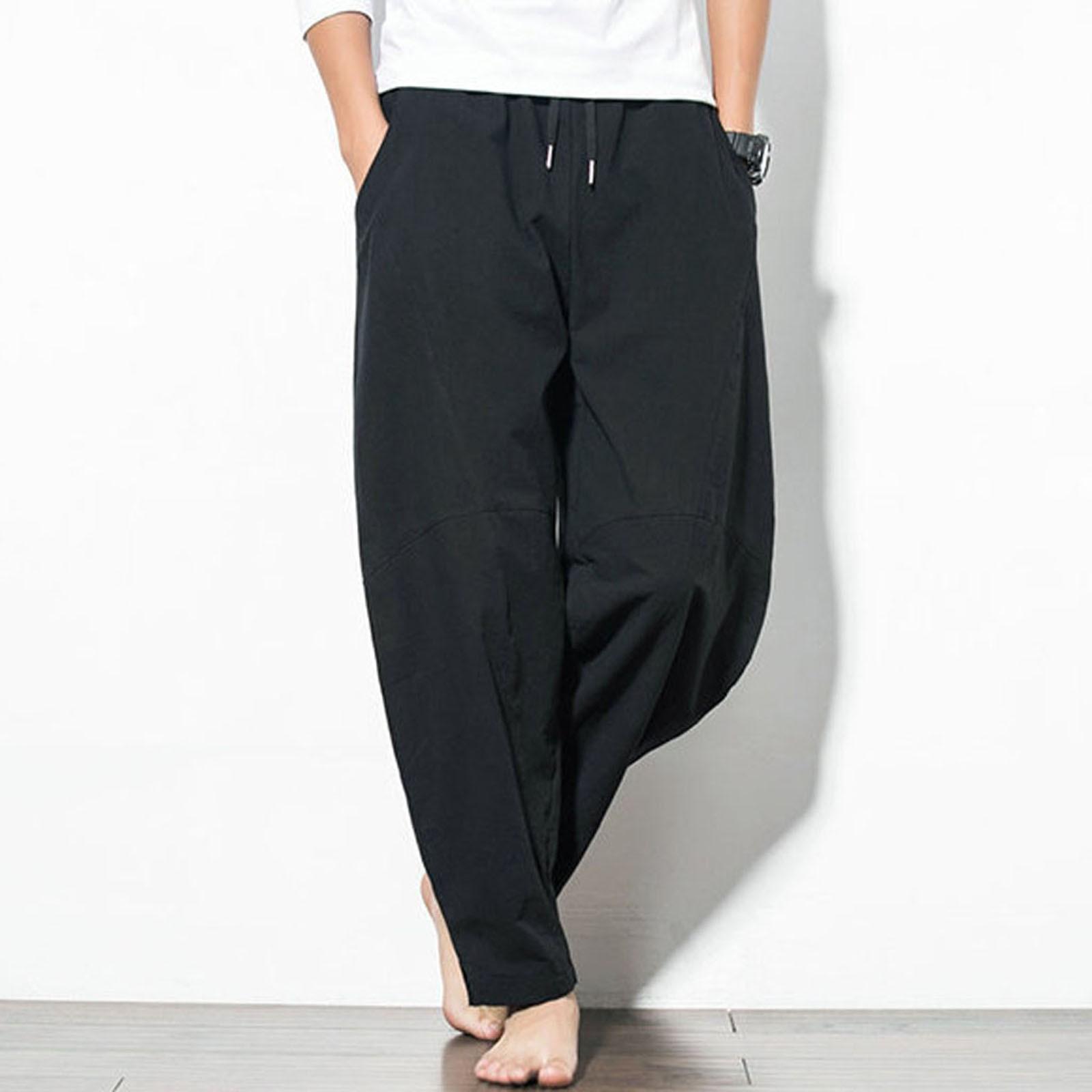 Модные мужские повседневные однотонные свободные спортивные штаны — фото 4