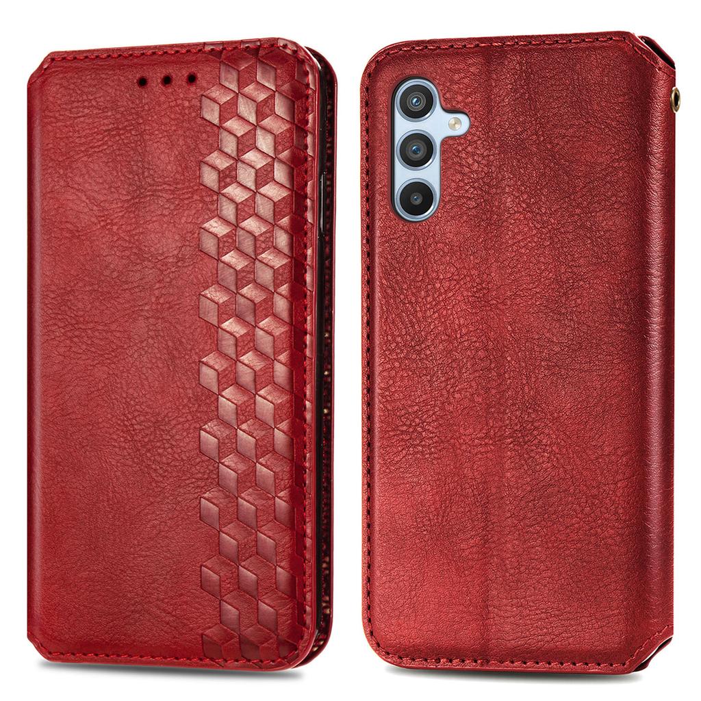 For Samsung Galaxy A36 5G PU Leather Case Rhombus Imprint Wallet Stand Phone Cover