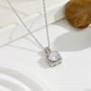 French Translucent Green Water Droplet Blue Ocean Necklace Collarbone Chain Snake Bone Fashionable Personality Titanium Steel Gold-plated Necklace