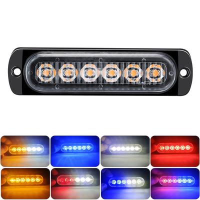 6LED Car Strobe Warning Light Grill Flashing Breakdown Emergency Light Car Truck Trailer Beacon Lamp LED Side Light For Cars 12V