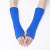 Exquisite Knitted Arm Cover 30cm Fingerless Gloves Solid Color Half Finger Arm Sleeves for Women Girls Friends