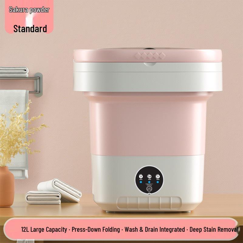 Portable Folding Mini Washing Machine - 12L Automatic for Underwear & Dorms