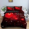 Valentine's Day Love Heart Pattern Duvet Cover Set 3D Print Comforter Bedding Sets Queen Twin Size Luxury Valentine's Day Gifts
