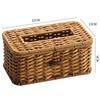 ABBY-2X Rattan Rectangular Tissue Box Cover - Boho Decorative Woven Tissue Holder,Vintage Farmhouse Tissue Dispenser For Home