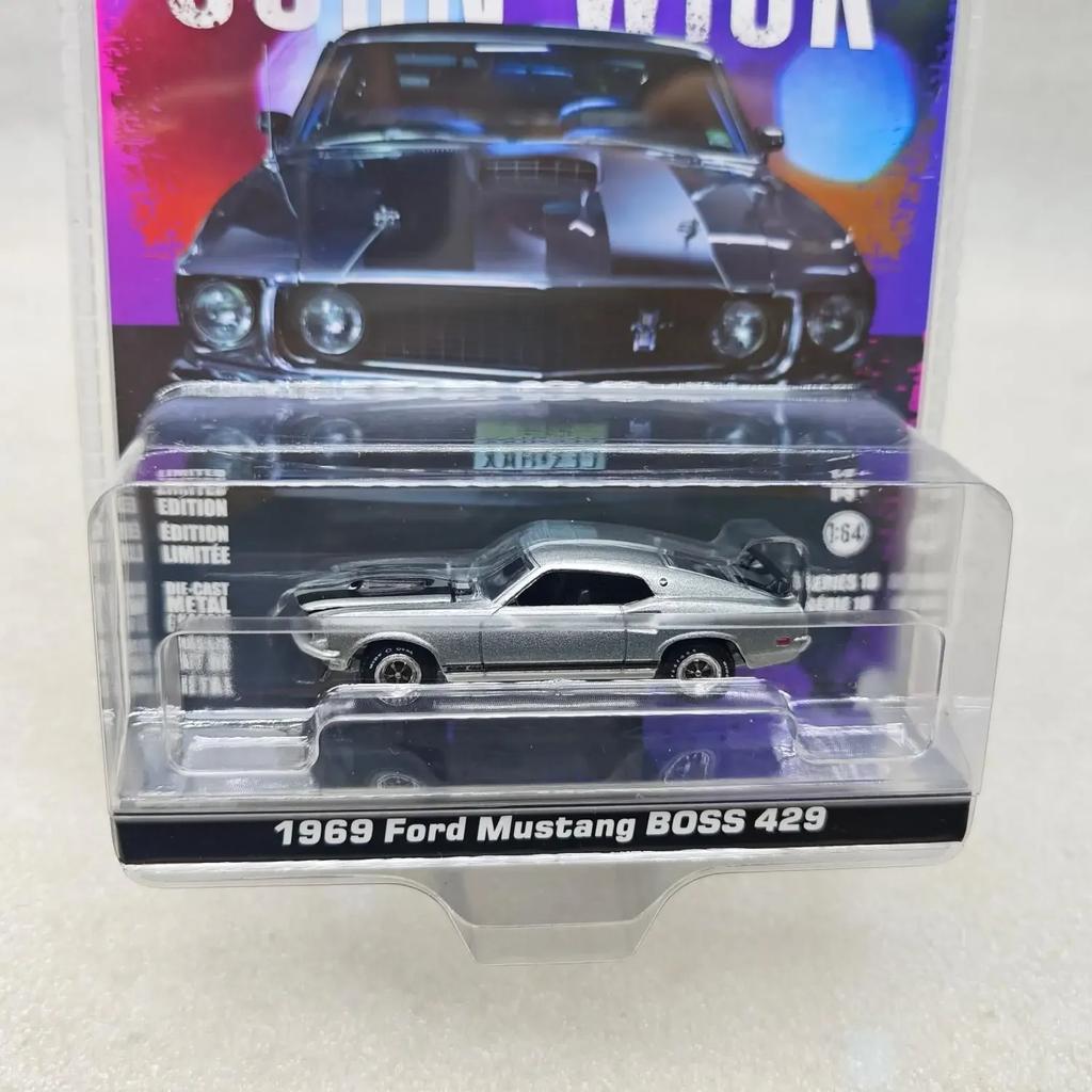 GreenLight 1:64 John Wick 1969 Ford Mustang Boss 429 High Simulation Car Model Collectible Toy Gift Souvenir Display Ornament