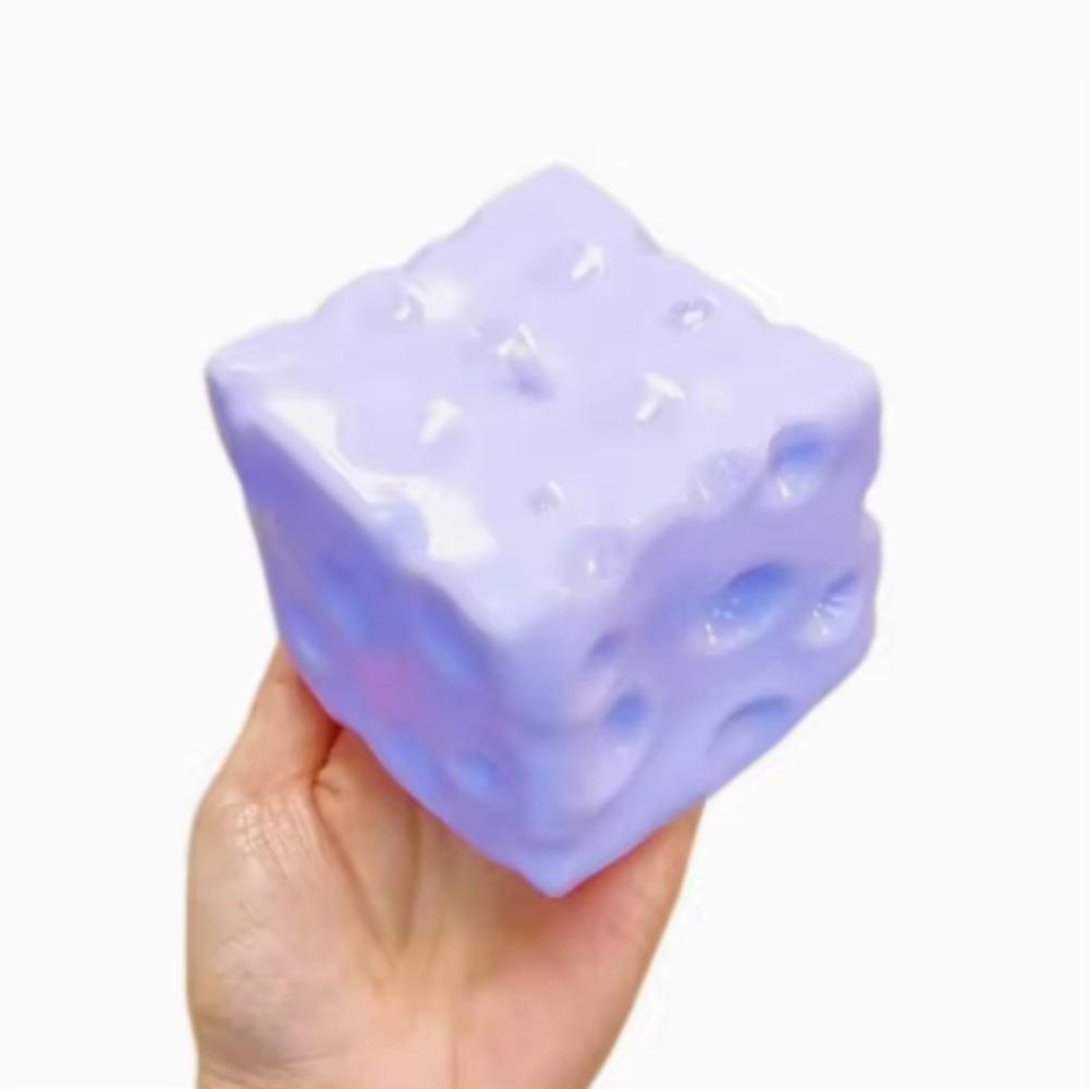 Hand Relax Crunch Squishy Moldable Blocked Filled Ball Cheese Cube Squishy Children Gifts