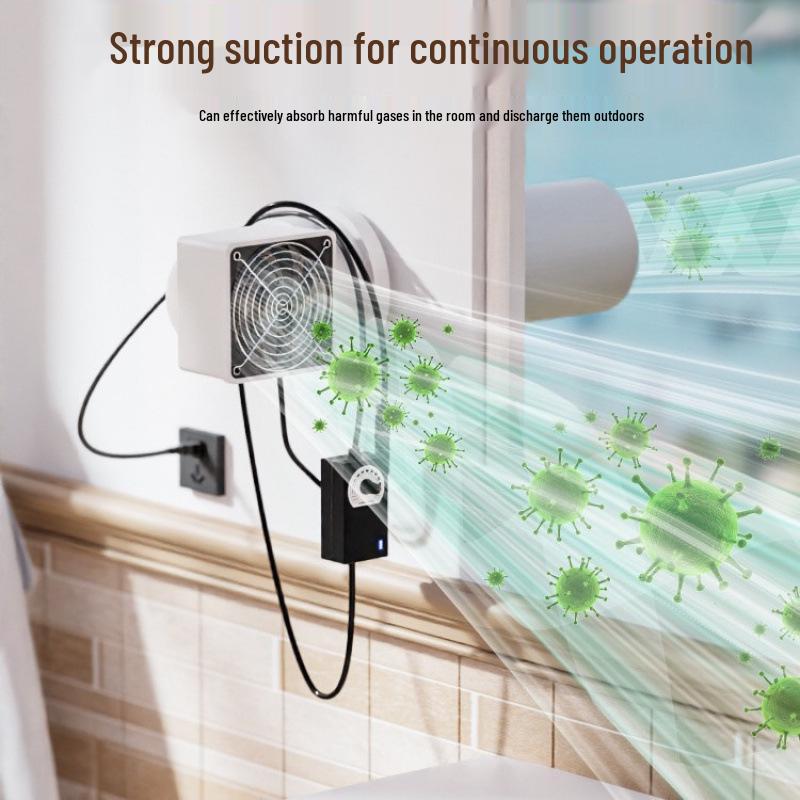 Punch-Free Ventilation Fan with Air Purifier: Bedroom Fresh Air and Odor Removal, Oxygenation, and Formaldehyde Elimination.