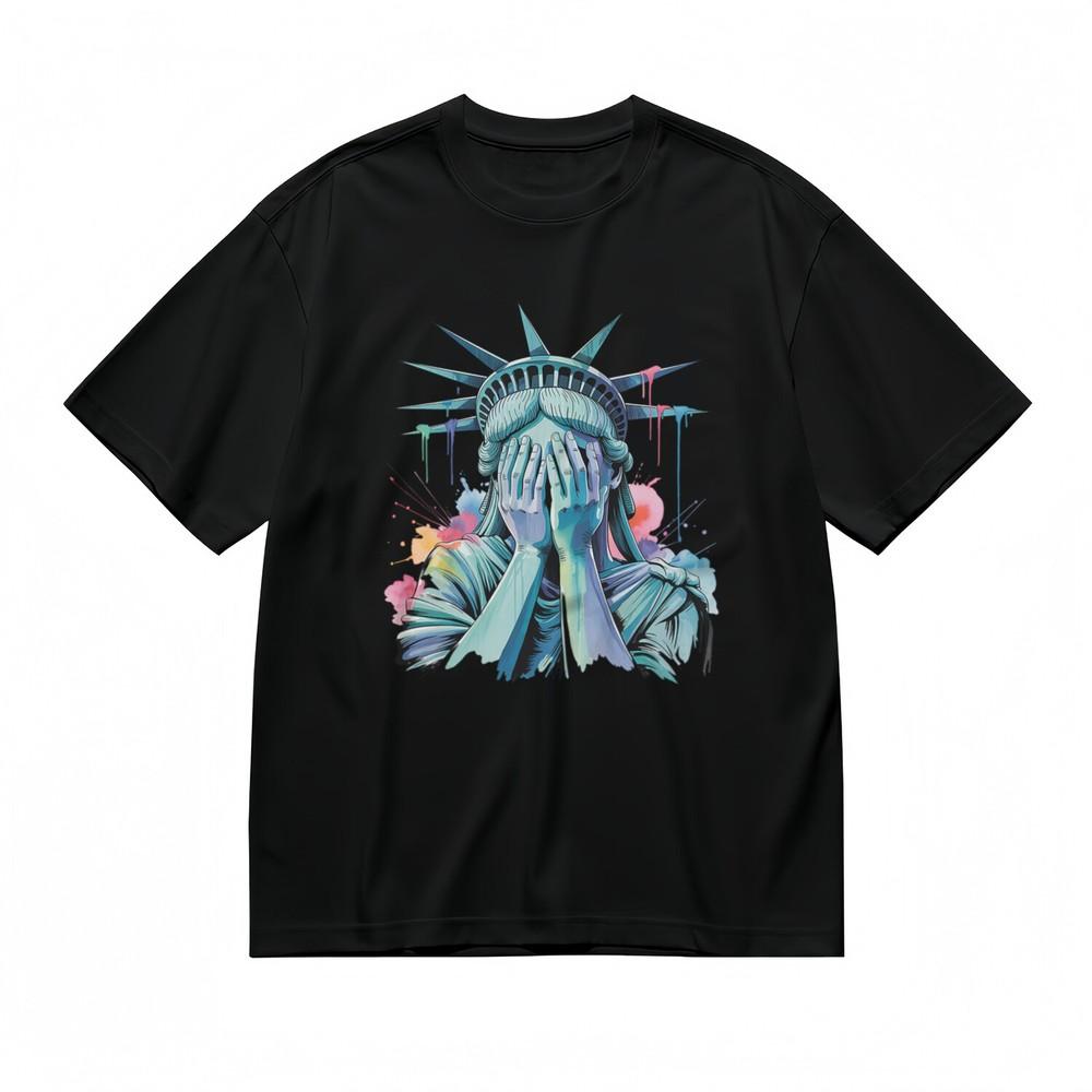 Women's Trend Creative Comfy Classic T-Shirt Statue Of Liberty Art Tee