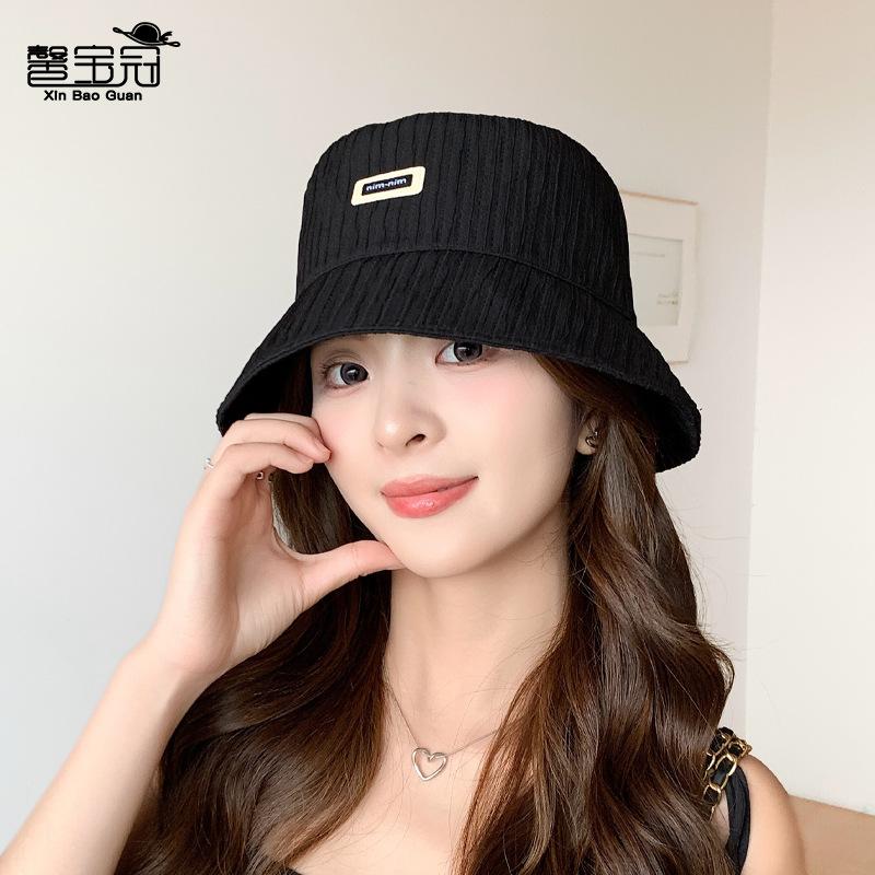 Spring and summer fashion versatile bucket hat female face small high sense bucket hat outdoor travel sunscreen basin hat tide