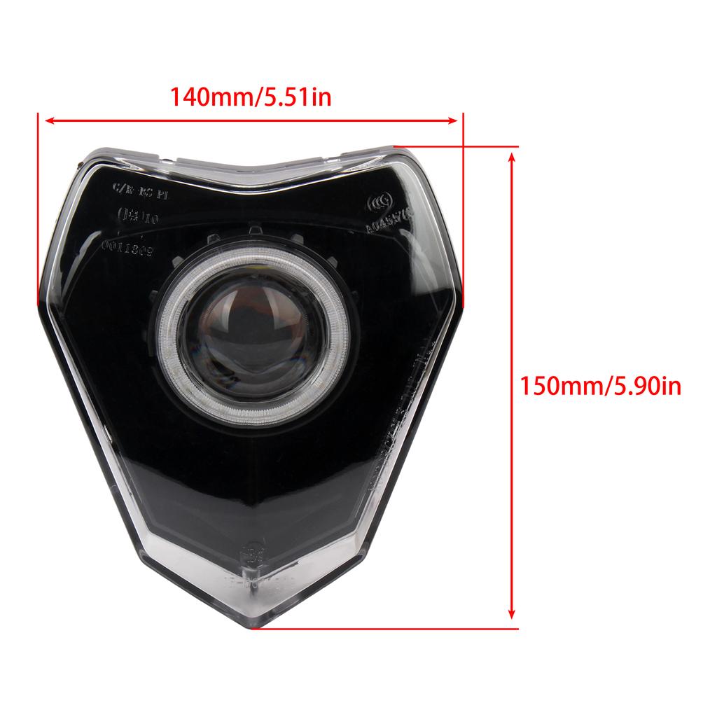 For KTM EXC Motocross LED App Control Headlight Wick RGB 690 Enduro SMC R Dirt Bike Modification Angel Eye HeadLamp 2008-2013