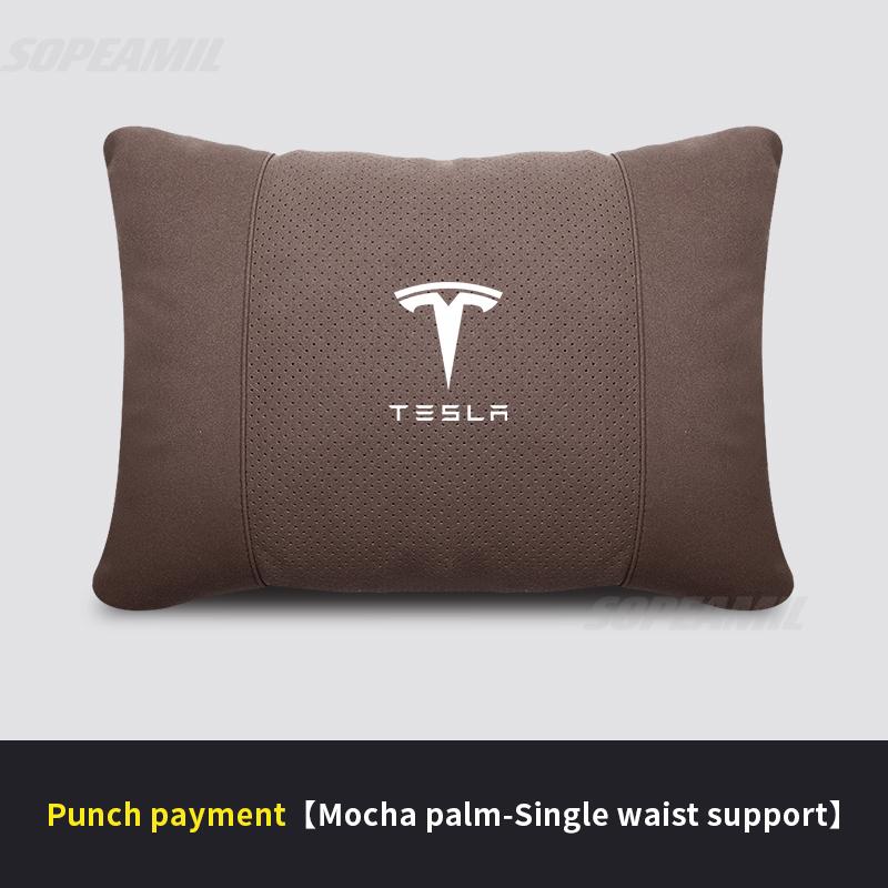 DTDIB1 Tesla Model 3 Model Y Model S Model X Suede Car Headrest Neck Support Seat Lumbar cushion Breathable Soft Neck Pillow Waist pad