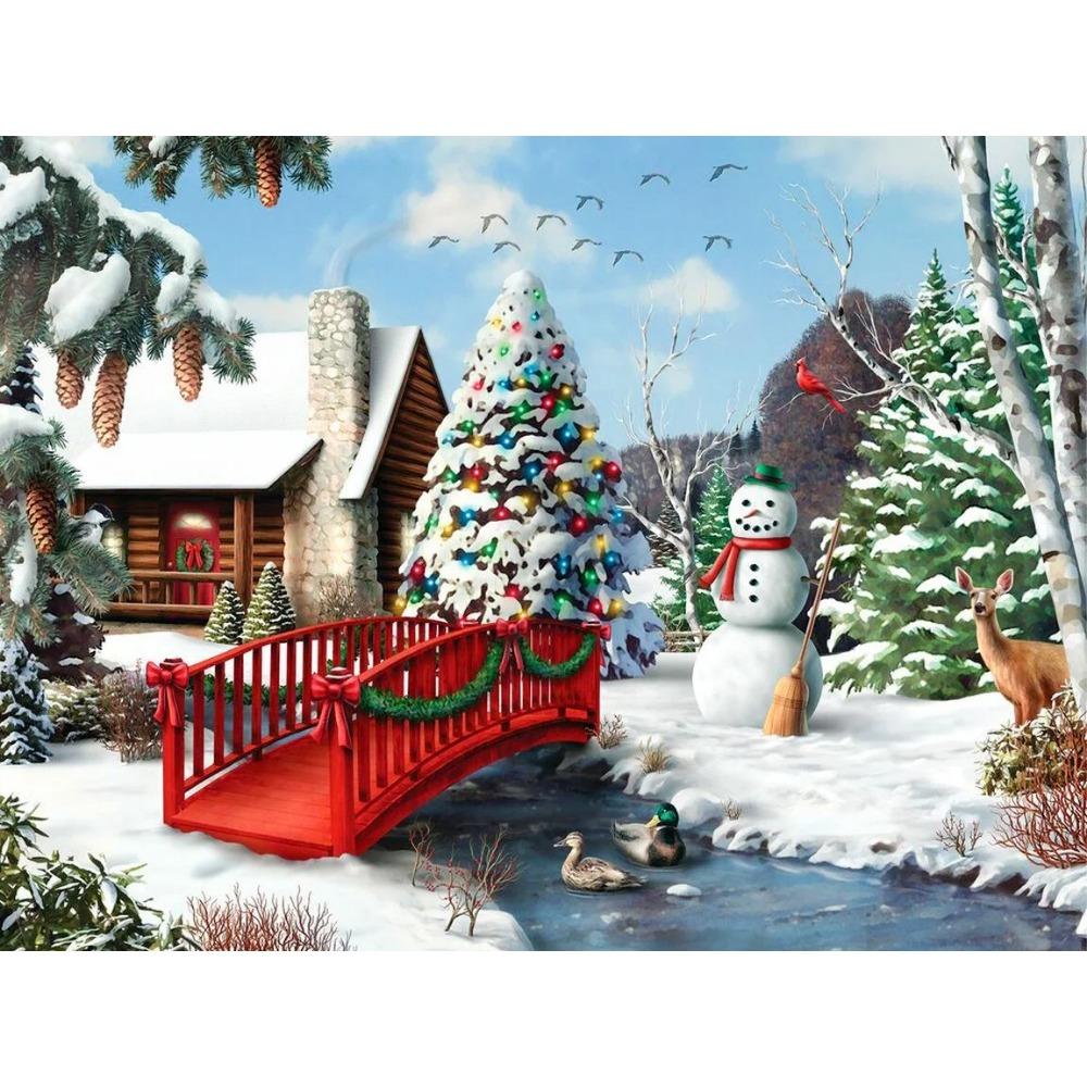 Pittura diamante arte trapano completo pupazzo di neve albero di Natale pittura diamante fatto a mano giorno nevoso fai da te diamante mosaico pittura decorazione della casa regalo di Natale