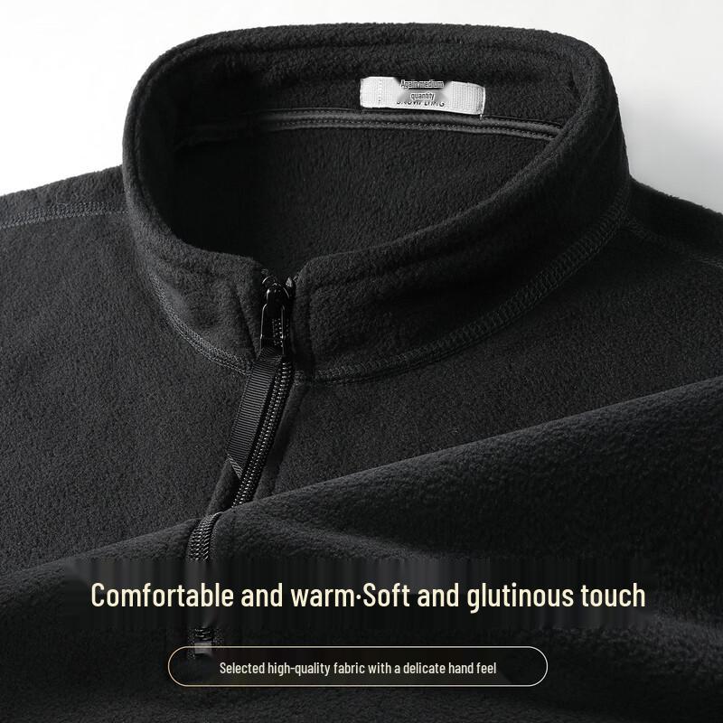 SNOWFLYING Men s Thick Fleece Stand Collar Pullover 5XL