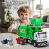 Garbage Truck Toys,Metal Diecast Cab,Pull Back with Lights and Sounds,Recycling Truck Toy with Trash Cans and Bins,Garbage Trucks for Boys Age 4-7