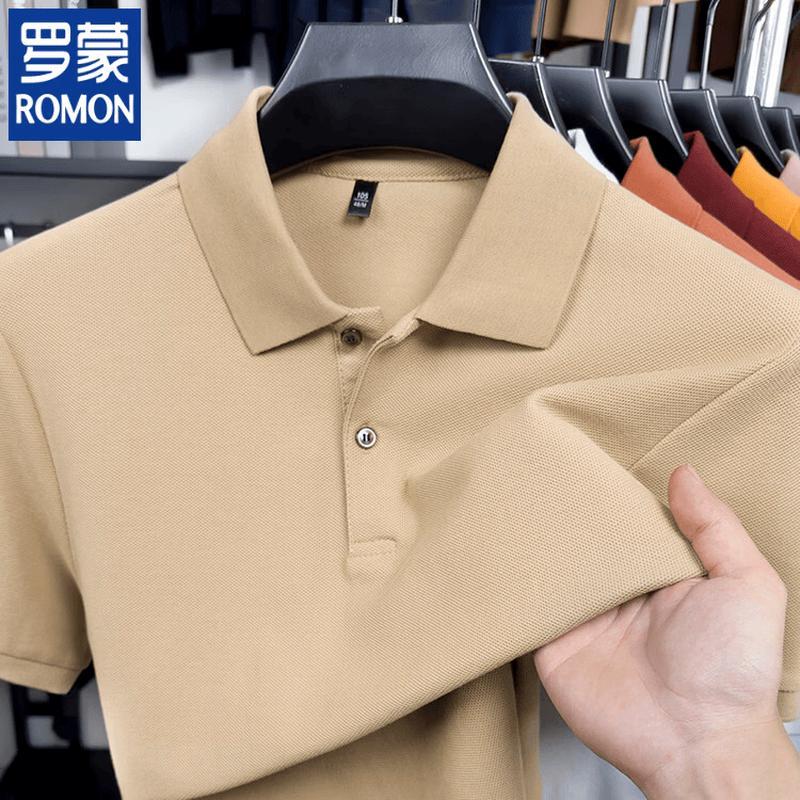 Romon Men's 100% Cotton Solid Polo Shirt