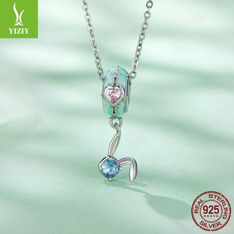 Easter Egg Diy Bracelet Beads, Love Rabbit S925 Silver Silicone Positioning Beads