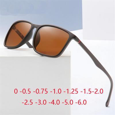 Gafas de sol polarizadas cuadradas Tr90 deportivas para hombre, gafas de sol graduadas con lentes antideslumbrantes y antideslumbrantes, dioptrías de 0-0,5-0,75 a-6,0