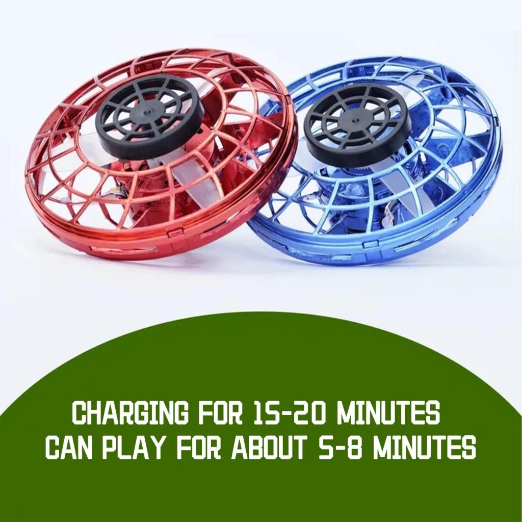 Magic UFO Flying Orb Ball Toy Rechargeable UFO Flying Spinner with Lights Mini Drone Aircraft Toy LED UFO Type Toy Kid Gift