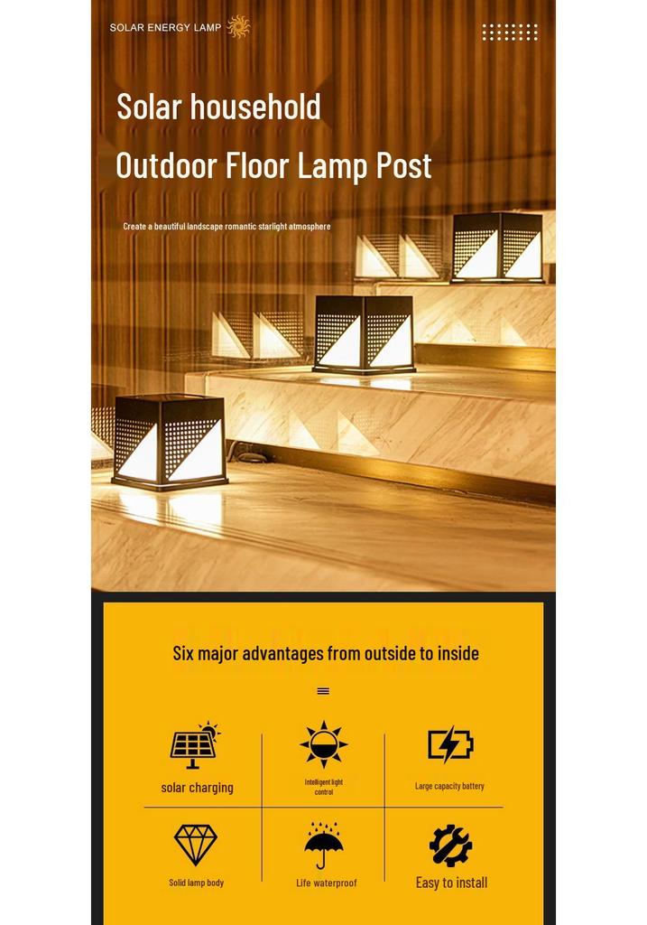 Waterproof Solar Post Cap Light for Outdoor Garden and Courtyard