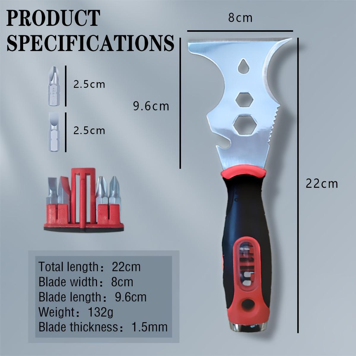 

LiTuiLi 16-в-1, многофункциональный скребок — прочная конструкция для работы с штукатуркой, шпатлевкой, металлом и т. д. — идеально подходит для