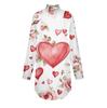 Women's Fashion Casual Loose Turtleneck Valentine's Day Love Print T-shirt Top