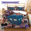 Doctor Who Pattern Bedding Quilt Set Quilt Cover Pillowcase Home Decoration Gift (1 * Duvet Cover + 2 * Pillowcase, Without Core)