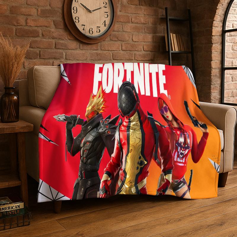 

Cartoon F-Fortnite Game Gamer Flannel Blanket Soft Warm Throw Blanket for Bedroom Living Room Bed Travel Camping Picnic Gift 75x90cm