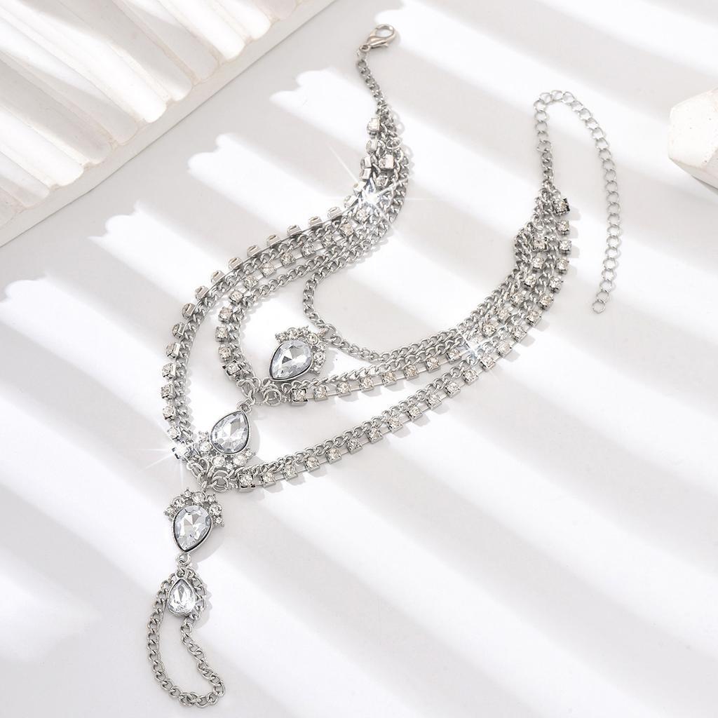 1PC Fashion Multi Layer Copper Claw Chain Water Drop Foot Chain Outdoor Tourism Beach Banquet Party Festival Gift-806011