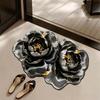 3D Visual Flower Floor Mat, Household Diatomite Bathroom Floor Mat, Entrance Door Mat, Bathroom Water-absorbing Foot Mat