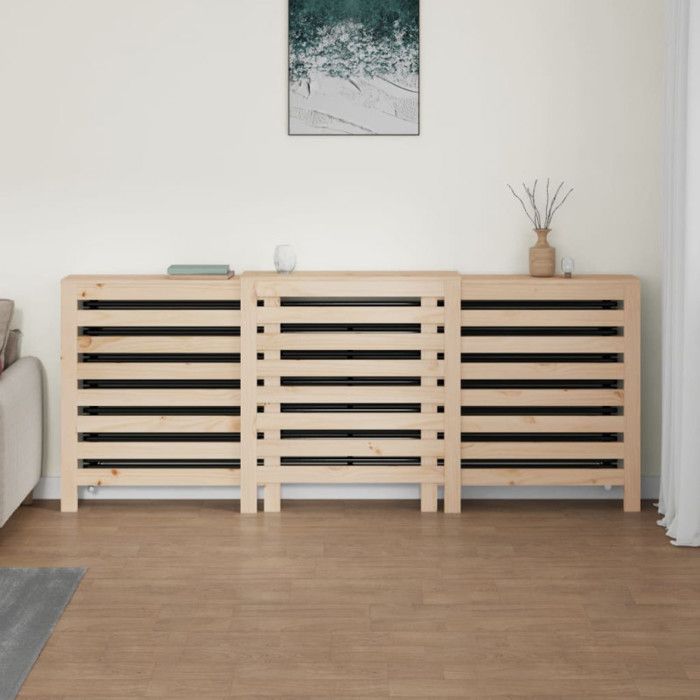 822611 vidaXL Cache-radiateur 210x21x85 cm Bois massif de pin