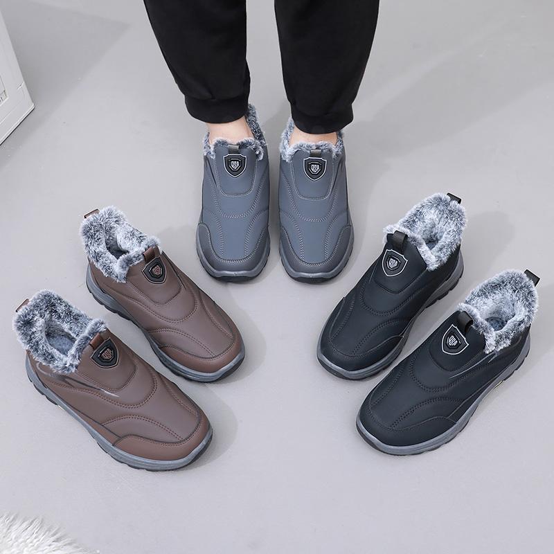 Winter Men's Cotton Shoes Thickened and Fleeced for Warmth Comfortable Anti-Slip and Durable Shipping Men's Shoes
