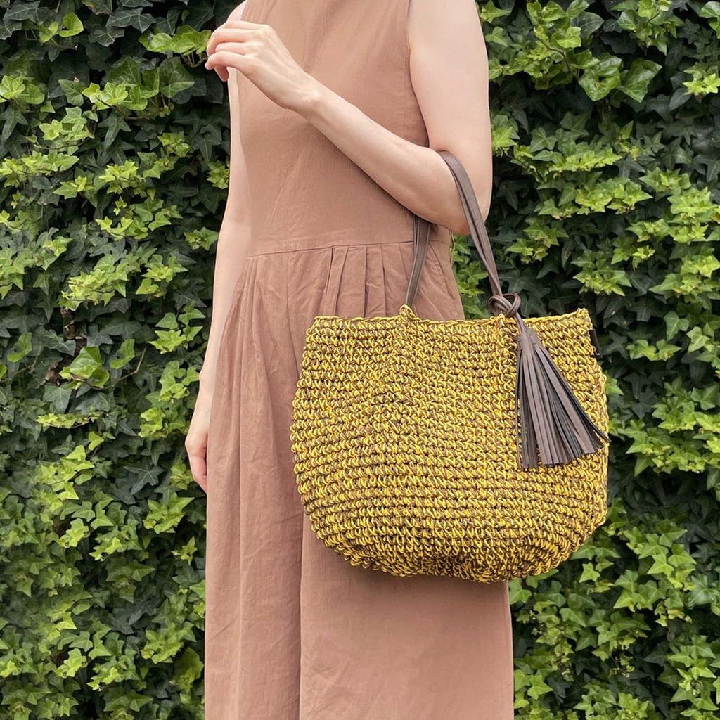 3099 Lightweight Tote Bag with Tassel LT Deli Basket [Rootote] (Yellow)