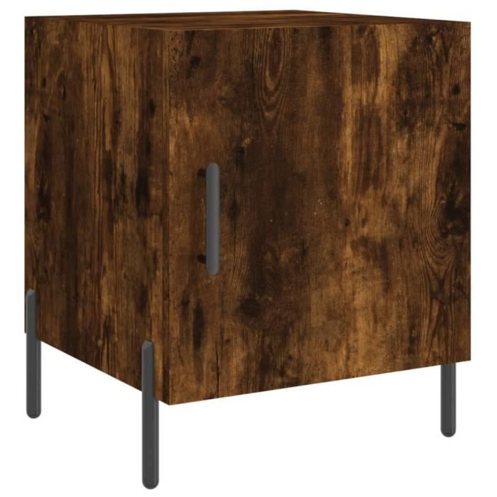 VidaXL Bedside Table Smoked Oak 40x40x50 Cm Engineered Wood 827590
