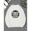 Men'S Samurai Skull Pattern Casual Crew Neck Sweatshirt.