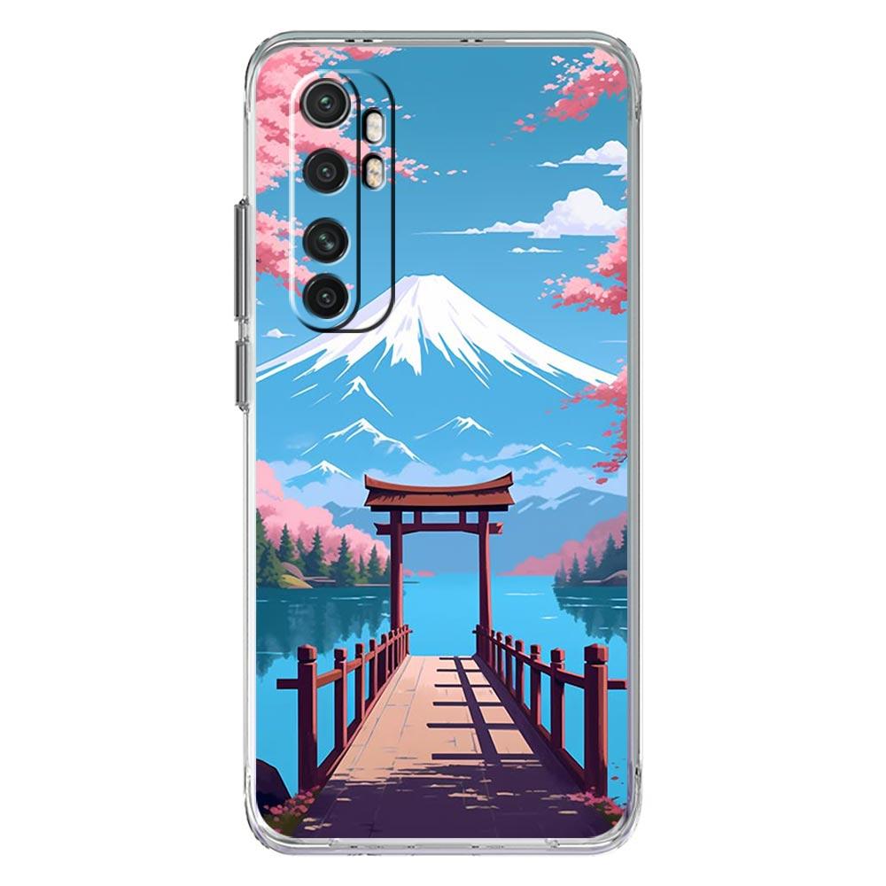 Phone Case For Xiaomi Mi Poco X7 X6 X5 X3 F7 Ultra F6 Pro F3 15 14T 14 13T 11 12 13 Lite Cover Japan Mount Fuji Cherry Blossom