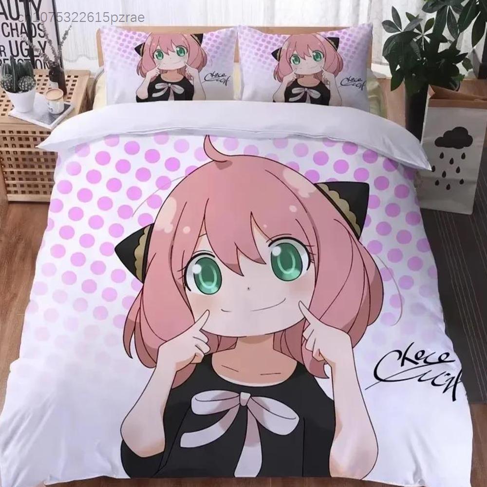 3D Print Anime SPY×FAMILY Anya Forger 3D Duvet Cover Bedding Set Comforter Linen Pillowcases Home Decor Single Double King Queen